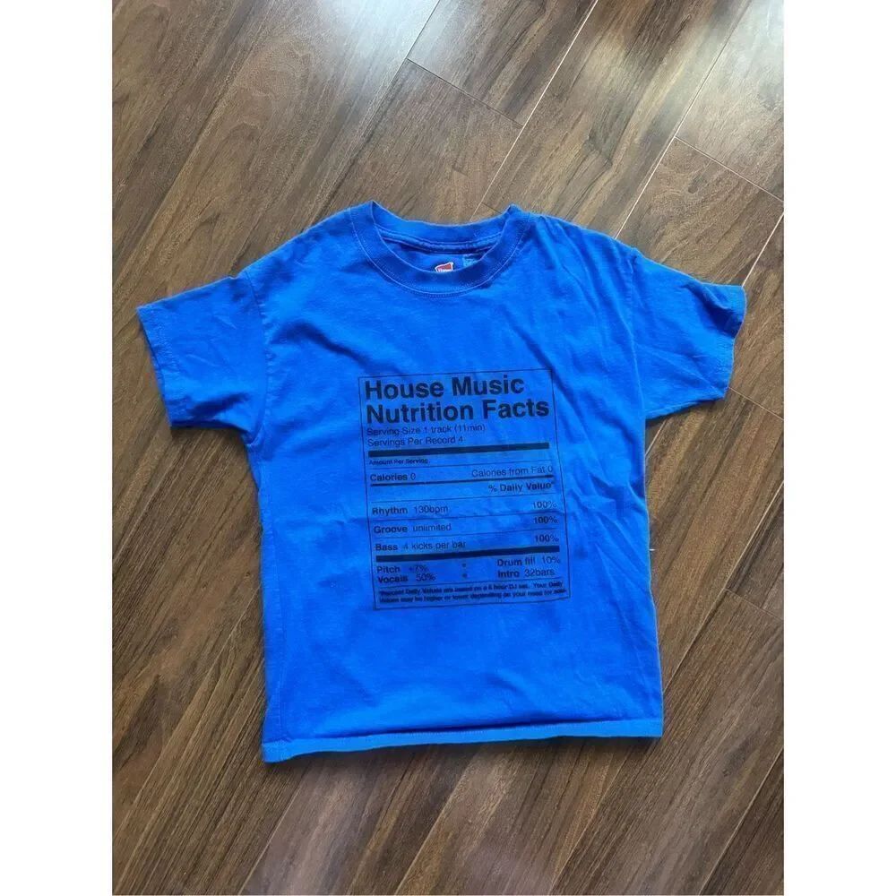 EDM DANCE music youth M nutritional facts tee shirt